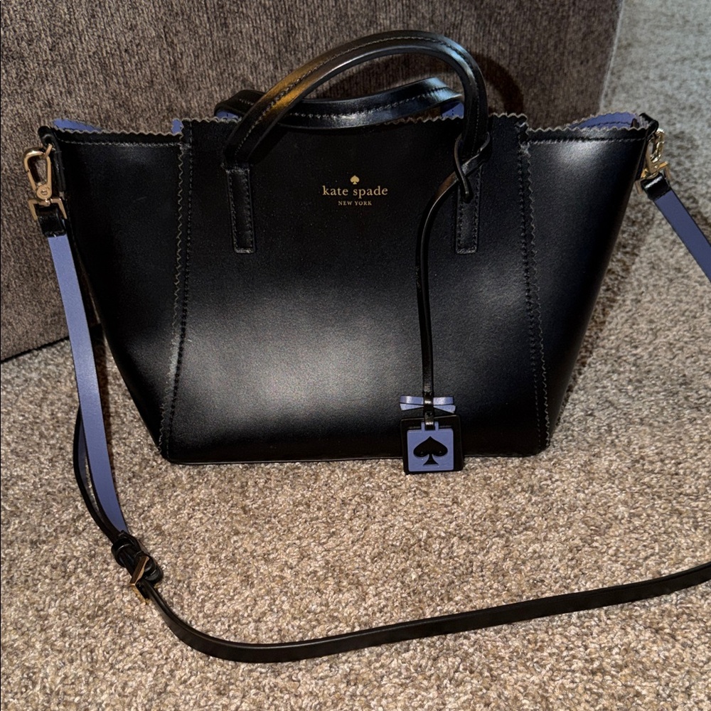 Kate Spade Black Crossbody Bag with Purple Accents